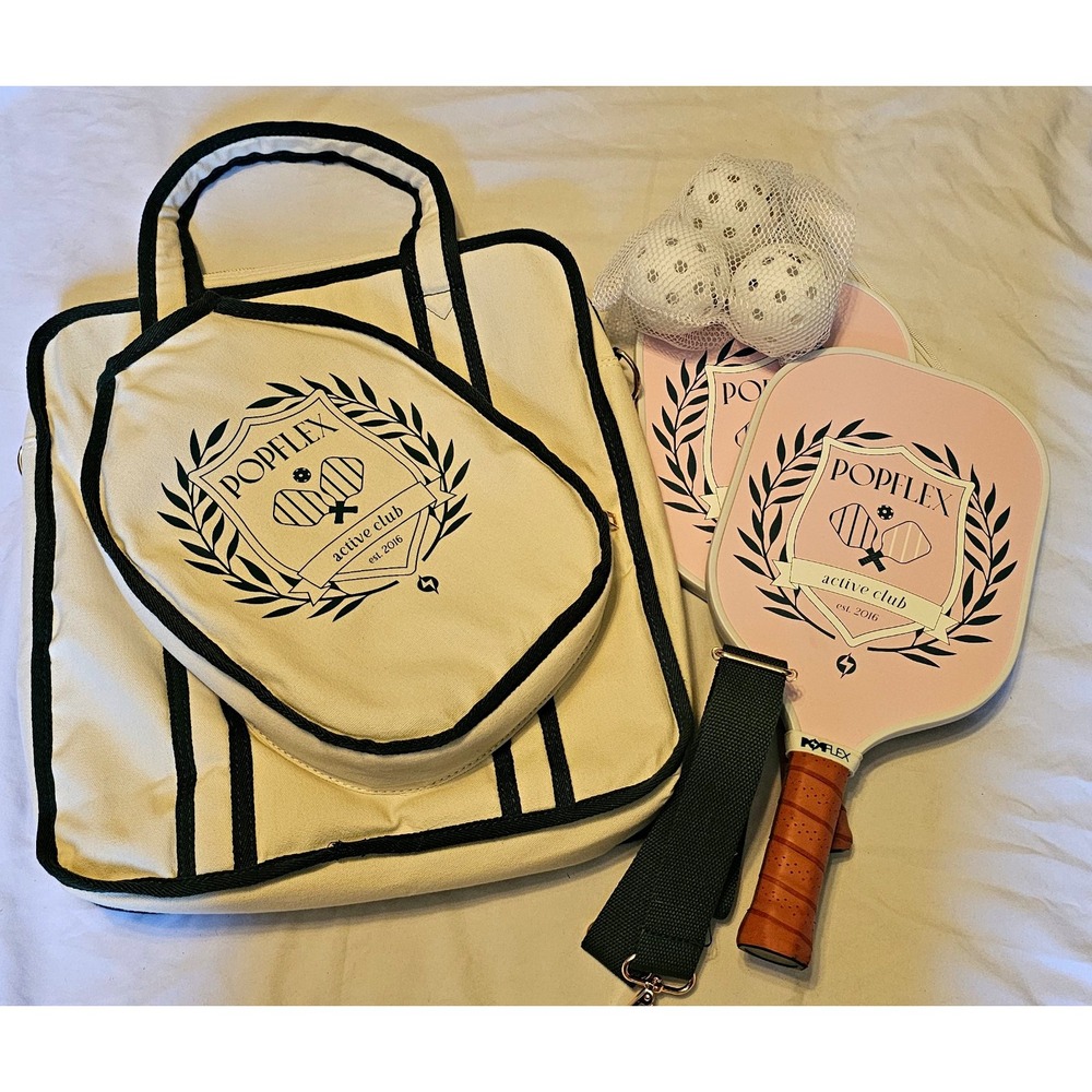Popflex Pickleball gift set 2 paddles 3 balls canvas bag Cassey Ho Blogilates